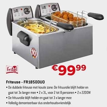 Promoties Fritel friteuse fr1850duo - Fritel - Geldig van 22/04/2018 tot 31/05/2018 bij Exellent