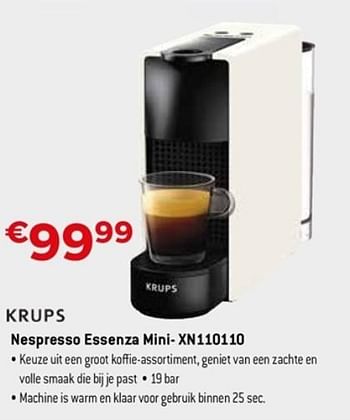 Promoties Krups nespresso essenza mini xn110110 - Krups - Geldig van 22/04/2018 tot 31/05/2018 bij Exellent