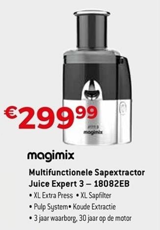 Promoties Magimix multifunctionel sapextractor juice expert 3 18082eb - Magimix - Geldig van 22/04/2018 tot 31/05/2018 bij Exellent