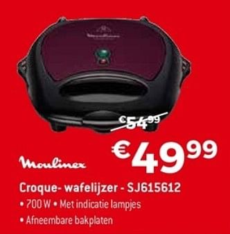 Promoties Moulinex croque wafelijzer sj615612 - Moulinex - Geldig van 22/04/2018 tot 31/05/2018 bij Exellent