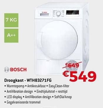 Promotions Bosch droogkast wth83271fg - Bosch - Valide de 22/04/2018 à 31/05/2018 chez Exellent