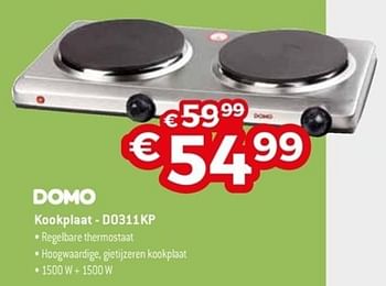 Promoties Domo kookplaat do311kp - Domo - Geldig van 22/04/2018 tot 31/05/2018 bij Exellent