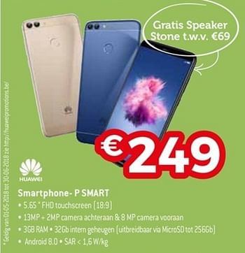 Promoties Huawei smartphone p smart - Huawei - Geldig van 22/04/2018 tot 31/05/2018 bij Exellent
