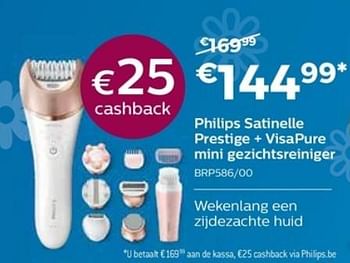 Promoties Philips satinelle prestige + visapure mini gezichtsreiniger brp586-00 - Philips - Geldig van 22/04/2018 tot 31/05/2018 bij Exellent
