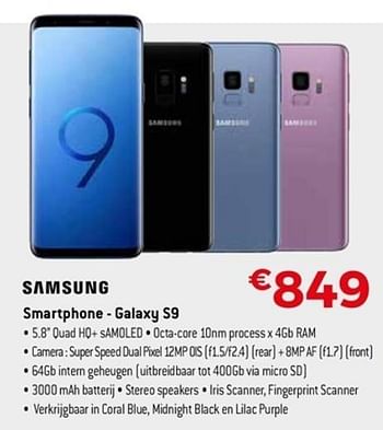 Promoties Samsung smartphone - galaxy s9 - Samsung - Geldig van 22/04/2018 tot 31/05/2018 bij Exellent