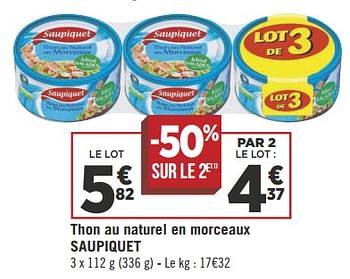 Promotions Thon au naturel en morceaux saupiquet - Saupiquet - Valide de 16/05/2018 à 27/05/2018 chez Géant Casino