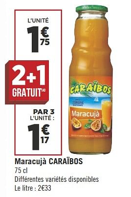 Promotions Maracujà caraibos - Caraibos - Valide de 16/05/2018 à 27/05/2018 chez Géant Casino