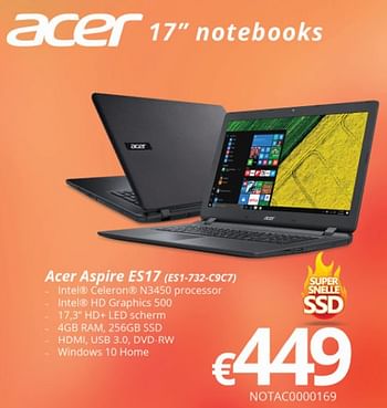 Promotions Acer aspire es17 (es-732-c9c7) - Acer - Valide de 16/05/2018 à 30/06/2018 chez Compudeals