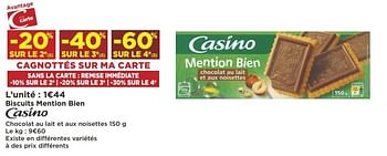 Promotions Biscuits mention bien - Produit Maison - Casino - Valide de 16/05/2018 à 27/05/2018 chez Super Casino