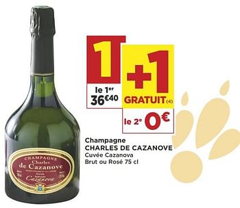 Promotions Champagne charles de cazanove - Champagne - Valide de 16/05/2018 à 27/05/2018 chez Super Casino