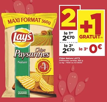 Promoties Chips nature lay`s - Lay's - Geldig van 16/05/2018 tot 27/05/2018 bij Super Casino