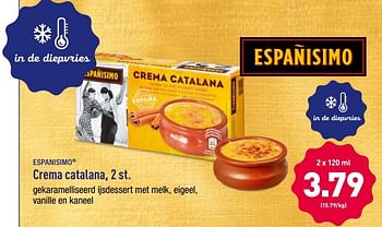 Promotions Crema catalana - Españisimo - Valide de 22/05/2018 à 26/05/2018 chez Aldi