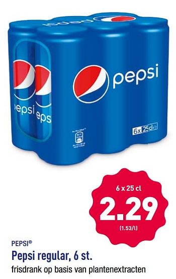 Promotions Pepsi regular - Pepsi - Valide de 25/05/2018 à 26/05/2018 chez Aldi