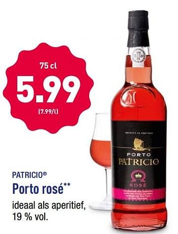 Promotions Porto rosé - Patricio - Valide de 22/05/2018 à 26/05/2018 chez Aldi