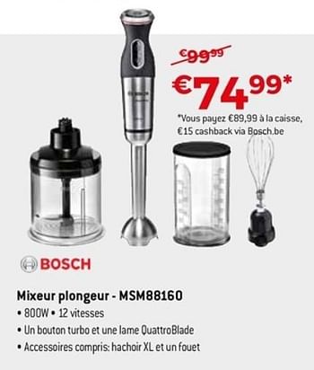 Promoties Bosch mixeur plongeur msm88160 - Bosch - Geldig van 22/04/2018 tot 31/05/2018 bij Exellent