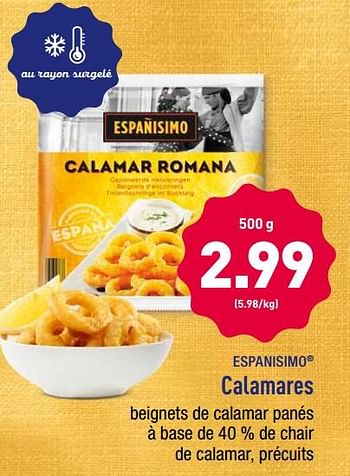 Promoties Calamares - Españisimo - Geldig van 22/05/2018 tot 26/05/2018 bij Aldi