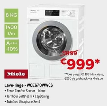 Promotions Miele lave-linge wce670wcs - Miele - Valide de 22/04/2018 à 31/05/2018 chez Exellent