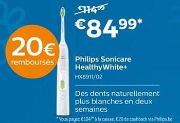 Promoties Philips sonicare healthywhite+ hx8911-02 - Philips - Geldig van 22/04/2018 tot 31/05/2018 bij Exellent