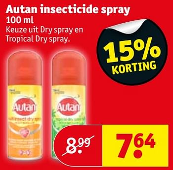 Promoties Autan insecticide spray - Autan - Geldig van 22/05/2018 tot 27/05/2018 bij Kruidvat