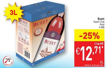 Promoties Buzet expert club rosé in bib - Rosé wijnen - Geldig van 22/05/2018 tot 27/05/2018 bij Intermarche