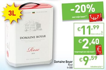 Promoties Domaine boyar rosé in bib - Rosé wijnen - Geldig van 22/05/2018 tot 27/05/2018 bij Intermarche