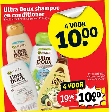 Promoties Garnier 4 x low shampoo avocado - Garnier - Geldig van 22/05/2018 tot 27/05/2018 bij Kruidvat
