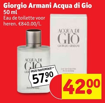 Promoties Giorgio armani acqua di gio - Armani - Geldig van 22/05/2018 tot 27/05/2018 bij Kruidvat