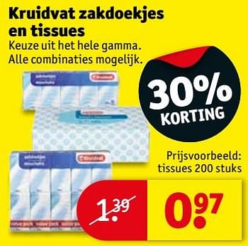 Promoties Kruidvat tissues - Huismerk - Kruidvat - Geldig van 22/05/2018 tot 27/05/2018 bij Kruidvat