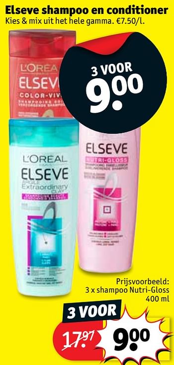 Promoties L`oreal paris 3 x shampoo nutri-gloss - L'Oreal Paris - Geldig van 22/05/2018 tot 27/05/2018 bij Kruidvat