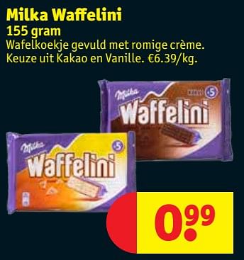 Promoties Milka waffelini - Milka - Geldig van 22/05/2018 tot 27/05/2018 bij Kruidvat