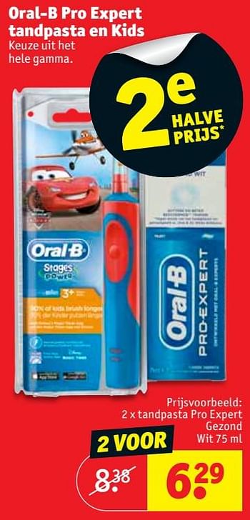 Promotions Oral-b 2 x tandpasta pro expert gezond wit - Oral-B - Valide de 22/05/2018 à 27/05/2018 chez Kruidvat