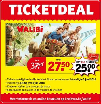 Promoties Ticketdeal walibi - Huismerk - Kruidvat - Geldig van 14/05/2018 tot 03/06/2018 bij Kruidvat