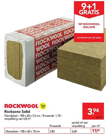 Promotions Rocksono solid - Rockwool - Valide de 23/05/2018 à 05/06/2018 chez Makro