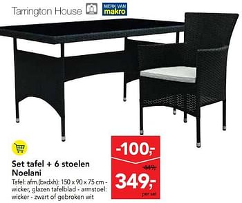 Promoties Tarrington house set tafel + 6 stoelen noelan - Tarrington House - Geldig van 23/05/2018 tot 05/06/2018 bij Makro