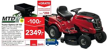 Promoties Tractor optima ln 165 - MTD - Geldig van 23/05/2018 tot 05/06/2018 bij Makro