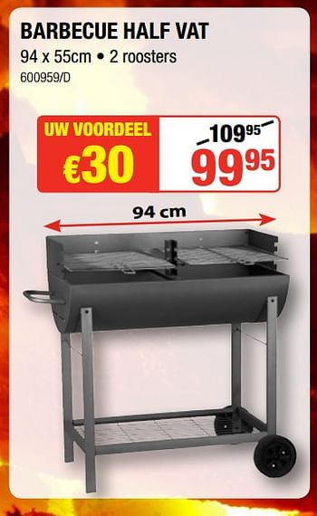 Promoties Barbecue half vat - Huismerk - HandyHome - Geldig van 17/05/2018 tot 27/05/2018 bij HandyHome