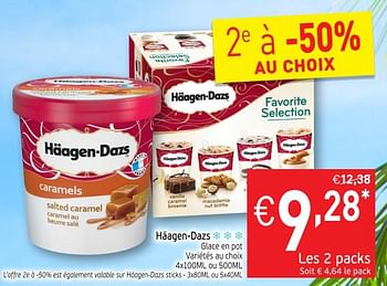 Promotions Hâagen-dazs glace en pot - Haagen-Dazs - Valide de 22/05/2018 à 27/05/2018 chez Intermarche