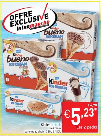Promoties Kinder ice cream - Kinder - Geldig van 22/05/2018 tot 27/05/2018 bij Intermarche