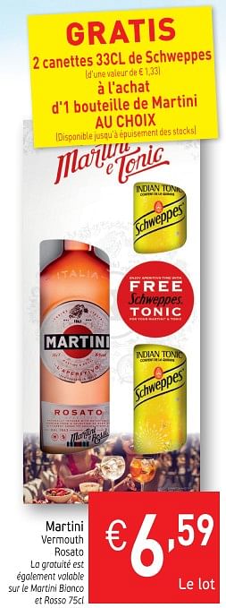 Promotions Martini vermout rosato - Martini - Valide de 22/05/2018 à 27/05/2018 chez Intermarche