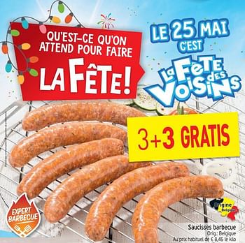 Promoties Saucisses barbecue - Huismerk - Intermarche - Geldig van 22/05/2018 tot 27/05/2018 bij Intermarche