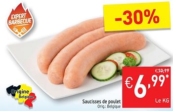 Promotions Saucisses de poulet - Produit maison - Intermarche - Valide de 22/05/2018 à 27/05/2018 chez Intermarche
