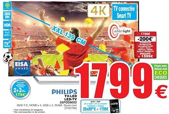 Promotions Philips tv-led led-tv 55pos9002 - Philips - Valide de 22/05/2018 à 04/06/2018 chez Cora