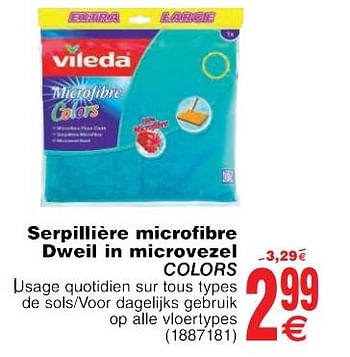 Promoties Serpillière microfibre dweil in microvezel colors - Vileda - Geldig van 22/05/2018 tot 04/06/2018 bij Cora