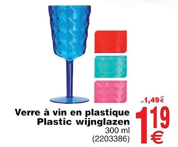 Promoties Verre à vin en plastique plastic wijnglazen - Huismerk - Cora - Geldig van 22/05/2018 tot 04/06/2018 bij Cora