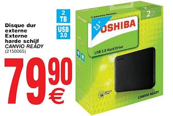 Promotions Toshiba disque dur externe externe harde schijf canvio ready - Toshiba - Valide de 22/05/2018 à 04/06/2018 chez Cora