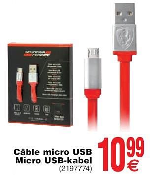 Promotions Câble micro usb 99 micro usb-kabel - Produit maison - Cora - Valide de 22/05/2018 à 04/06/2018 chez Cora