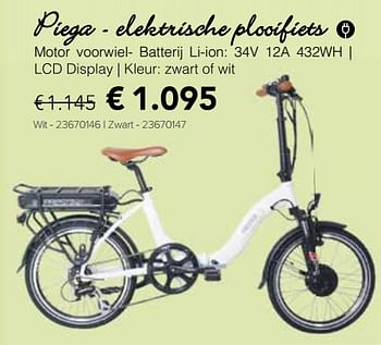 Promotions Piega - elektrische plooifiets wit - Prestige Fietsen - Valide de 25/05/2018 à 17/06/2018 chez Euro Shop