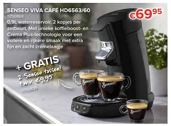 Promoties Senseo viva café hd6s63-60 - Philips - Geldig van 25/05/2018 tot 17/06/2018 bij Euro Shop