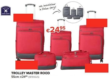 Promoties Trolley master rood - Euro Happy - Geldig van 25/05/2018 tot 17/06/2018 bij Euro Shop