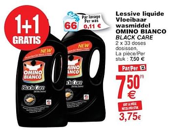 Promotions Lessive liquide vloeibaar wasmiddel omino bianco black care - Omino Bianco - Valide de 22/05/2018 à 28/05/2018 chez Cora